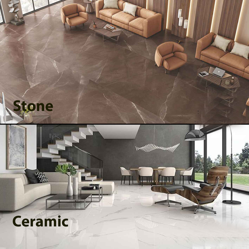 Comparison of natural stone with ceramic tile: